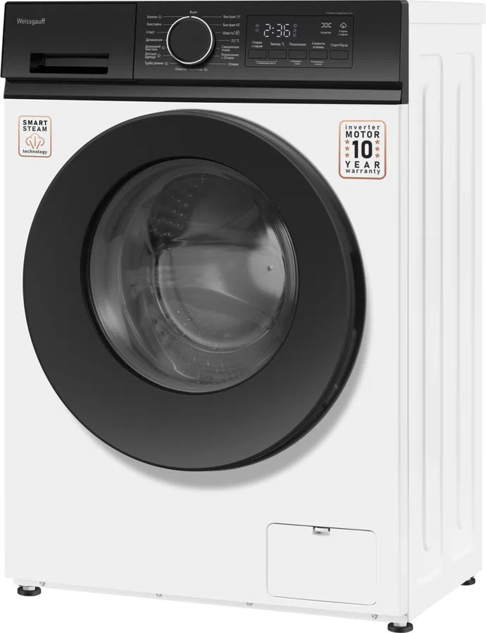 Стиральная машина Weissgauff WM 41106 Inverter Steam класс: A+++ загр.фронтальная макс.:6кг белый инвертор