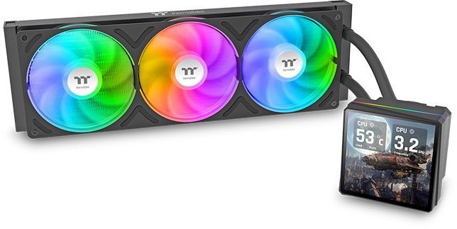 Система водяного охлаждения Thermaltake TH360 V3 Ultra ARGB Soc-AM5/AM4/1200/1700/1851 черный 4-pin 37.8dB Al LCD 365W Ret (CL-W474-PL12SW-A)
