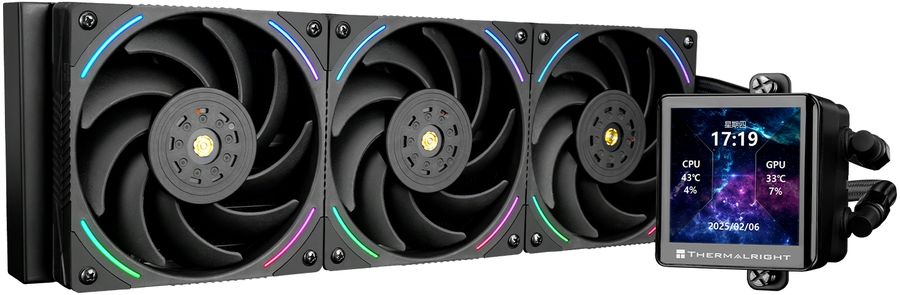 Система водяного охлаждения Thermalright Frozen Vision 360 V2 ARGB Soc-AM5/AM4/1200/1700/1851 черный 4-pin 27dB Al LCD Ret (F-VISION-360-BL-ARGB-V2)