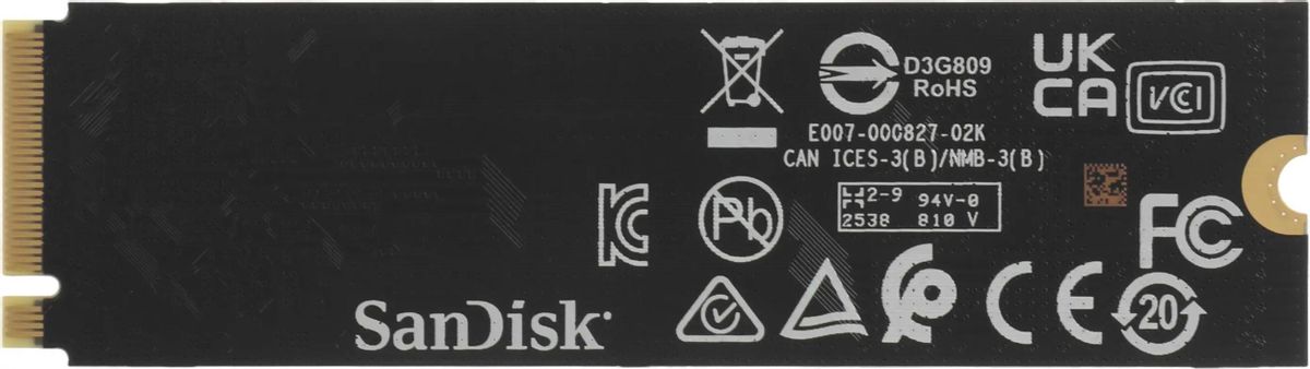 Накопитель SSD WD PCIe 4.0 x4 2TB WDS200T4X0E Black SN7100 M.2 2280 7250/6900