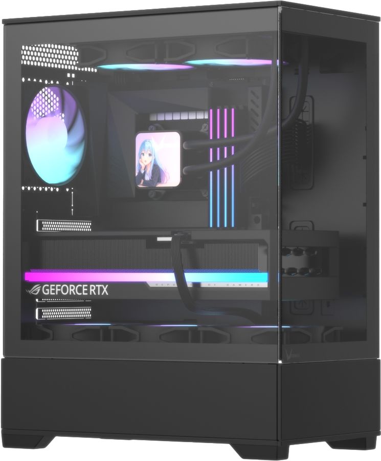 Корпус Formula Crystal Z1 V2 черный без БП ATX 6x120mm 2x140mm 1xUSB2.0 1xUSB3.0 audio bott PSU