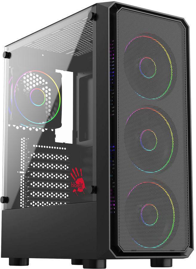 Корпус Bloody CC-126 черный без БП ATX 8x120mm 2xUSB2.0 1xUSB3.0 audio bott PSU