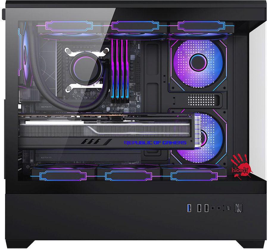 Корпус Bloody CC-128 черный без БП E-ATX 9x120mm 2xUSB2.0 1xUSB3.0 audio bott PSU