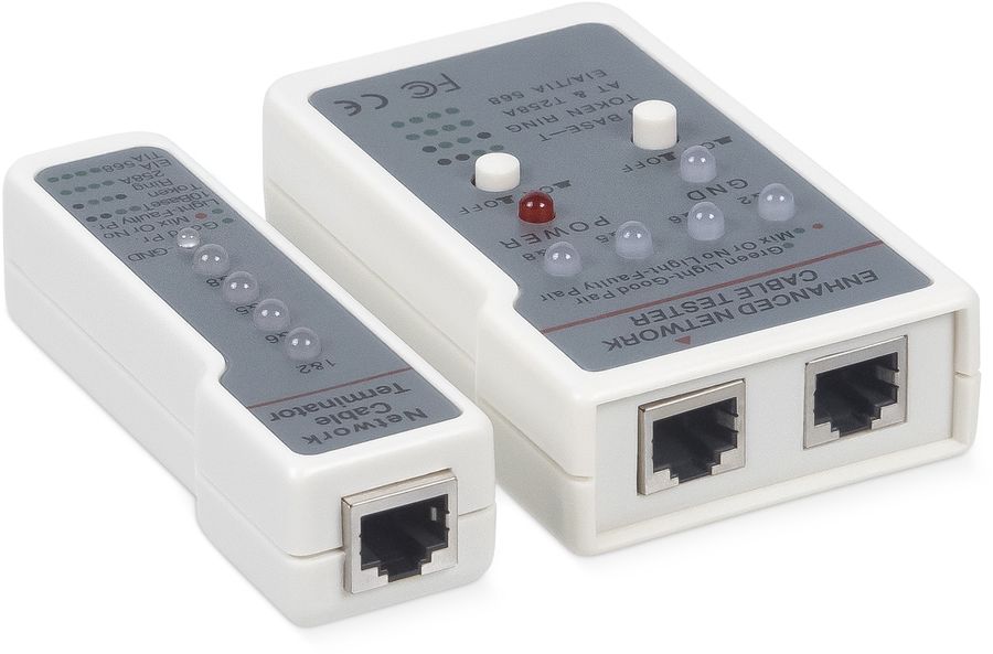 Тестер кабельный Cabeus HT-488CT белый/серый