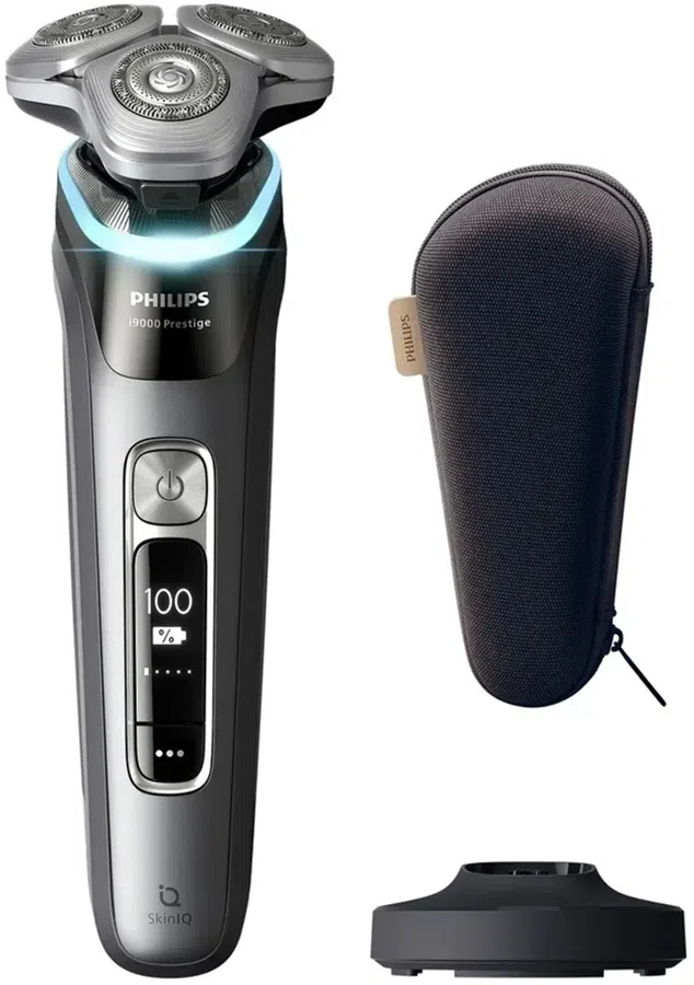 Бритва роторная Philips i9000 Prestige XP9202/10 реж.эл.:3 питан.:аккум. серебристый/черный