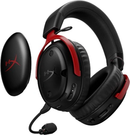 Наушники с микрофоном HyperX Cloud III S Wireless черный/красный 0.5м мониторные BT оголовье (A59Z0AA)