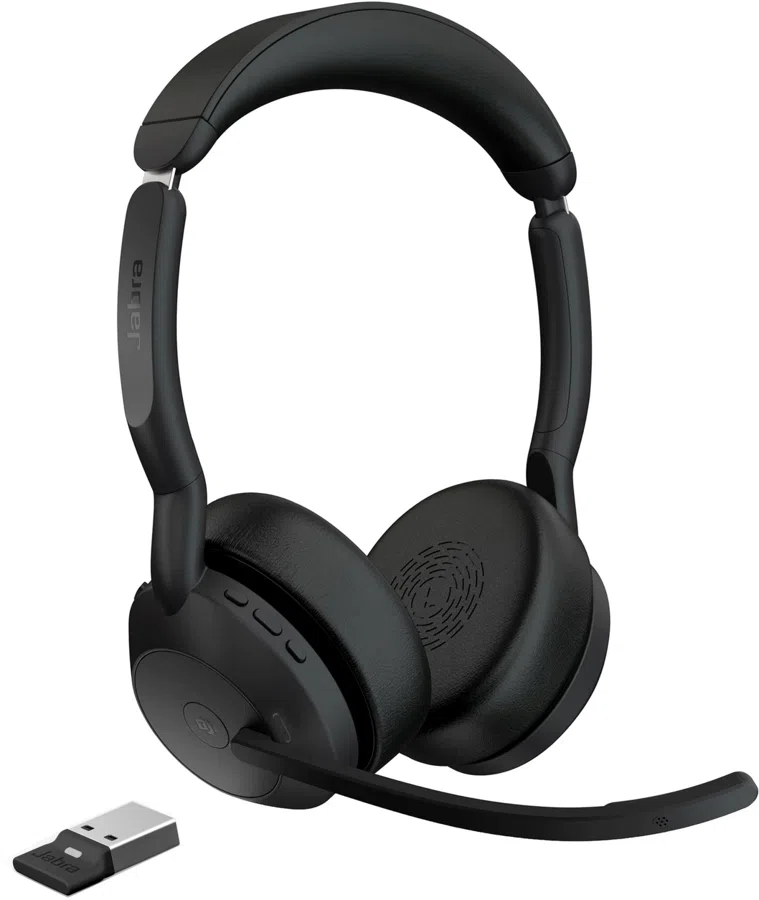 Наушники с микрофоном Jabra Evolve2 55 Link380а MS Stereo Stand черный накладные BT оголовье (25599-999-989)