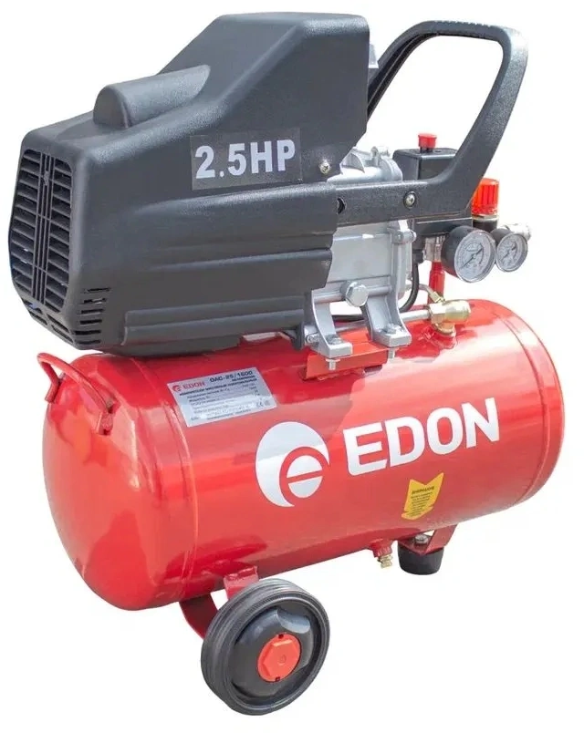 Компрессор поршневой Edon OAC-25/1600 масляный 198л/мин 25л 1600Вт красный