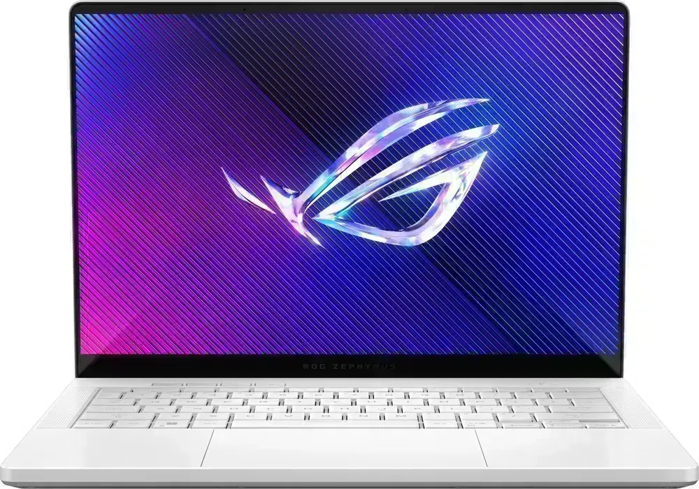Ноутбук Asus ROG Zephyrus G14 GA403GM-SY020 Ryzen AI 9 465 32Gb SSD1Tb NVIDIA GeForce RTX 5060 8Gb 14" OLED 3K (2880x1800) без ОС white WiFi BT Cam Bag (90NR0QL2-M000V0)