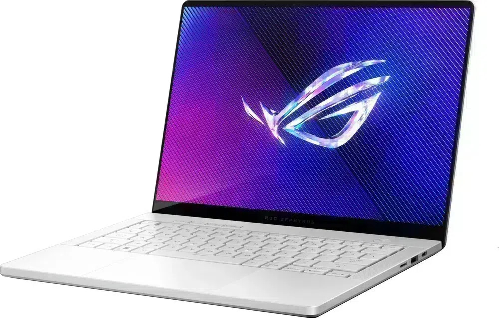 Ноутбук Asus ROG Zephyrus G14 GA403GM-SY020 Ryzen AI 9 465 32Gb SSD1Tb NVIDIA GeForce RTX 5060 8Gb 14" OLED 3K (2880x1800) без ОС white WiFi BT Cam Bag (90NR0QL2-M000V0)