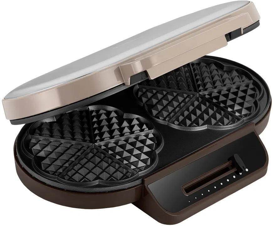 Вафельница Kitfort КТ-3637 1200Вт бежевый/серебристый