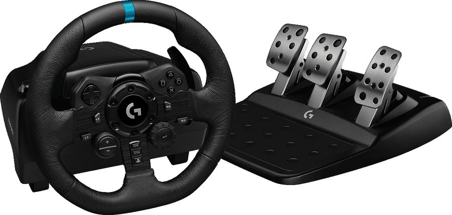 Руль Logitech G923 10кноп. (с педалями) черный