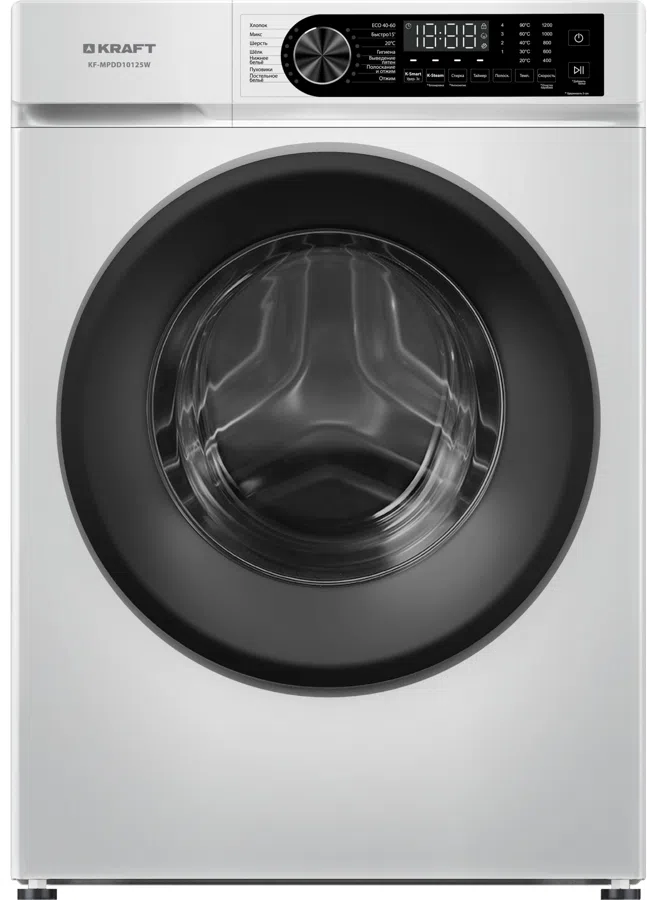 Стиральная машина Kraft KF-MDDS10123 W класс: A+++ загр.фронтальная макс.:10.5кг белый инвертор