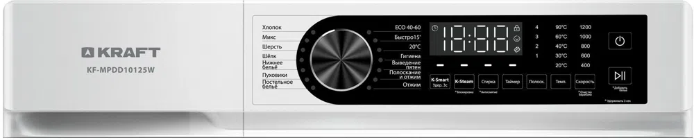 Стиральная машина Kraft KF-MDDS10123 W класс: A+++ загр.фронтальная макс.:10.5кг белый инвертор
