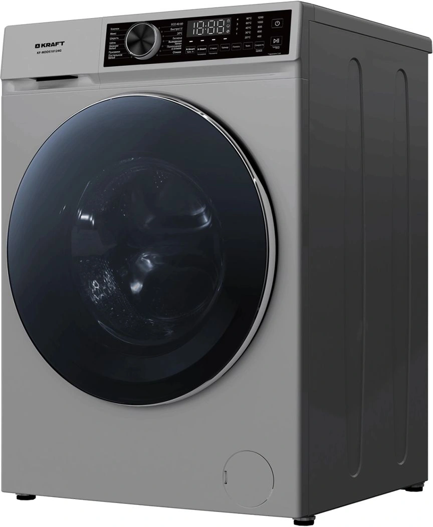 Стиральная машина Kraft KF-MDDS10124G класс: A+++ загр.фронтальная макс.:10.5кг серебристый инвертор