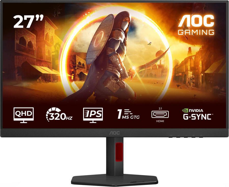 Монитор AOC 27" Q27G4SRU черный IPS LED 16:9 HDMI M/M матовая HAS Piv 1000:1 450cd 178гр/178гр 2560x1440 300Hz G-Sync DP Quad 2K (1440p) 6.11кг