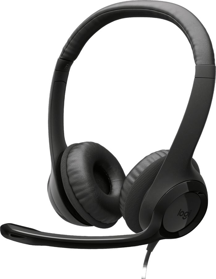 Наушники с микрофоном Logitech H390 черный 1.9м накладные USB оголовье (981-000485)