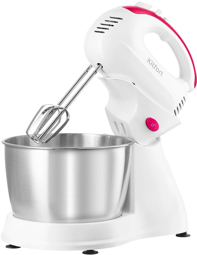 Миксер стационарный Kitfort КТ-3485 250Вт белый/розовый