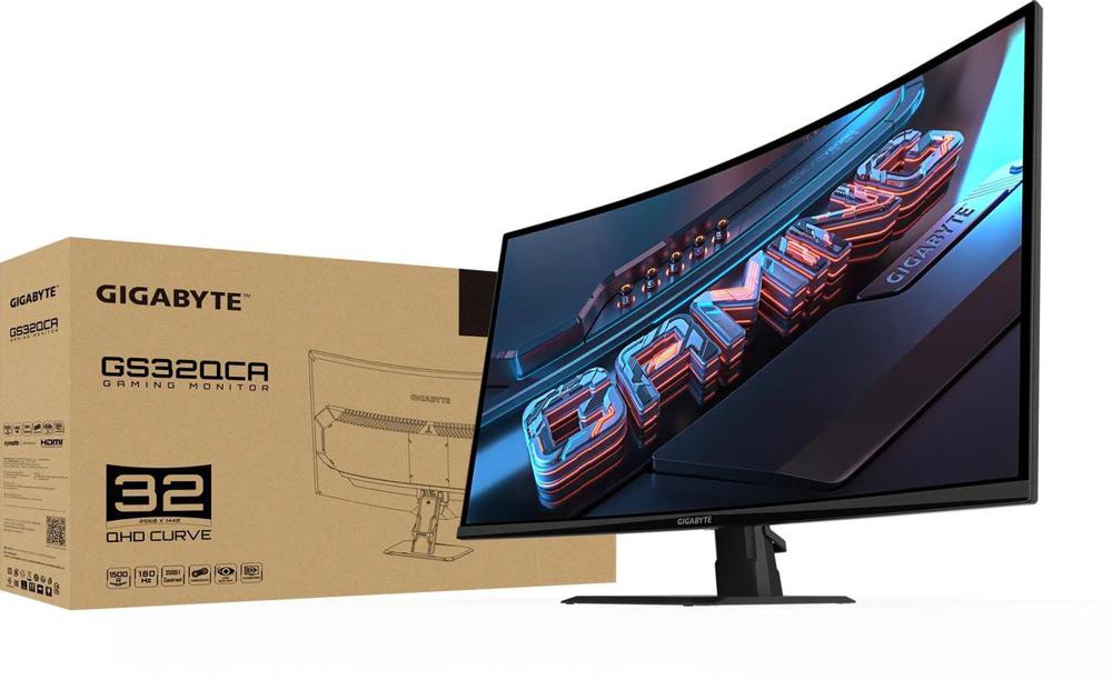 Монитор Gigabyte 31.5" GS32QCA черный VA LED 16:9 HDMI M/M матовая 3500:1 250cd 178гр/178гр 2560x1440 180Hz DP QHD 5.86кг