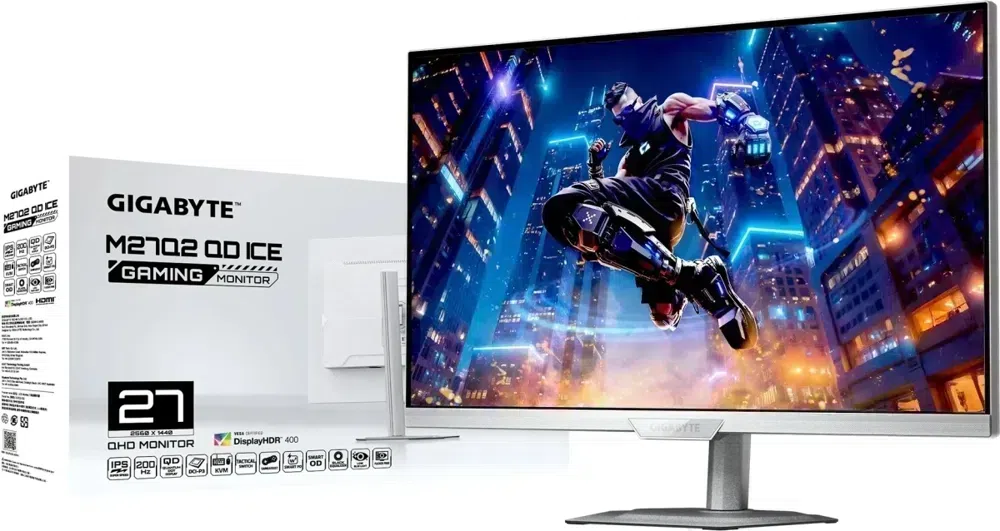 Монитор Gigabyte 27" M27Q2 QD ICE белый IPS LED 16:9 HDMI полуматовая HAS Piv 1000:1 350cd 178гр/178гр 2560x1440 200Hz DP 2K USB 5.91кг