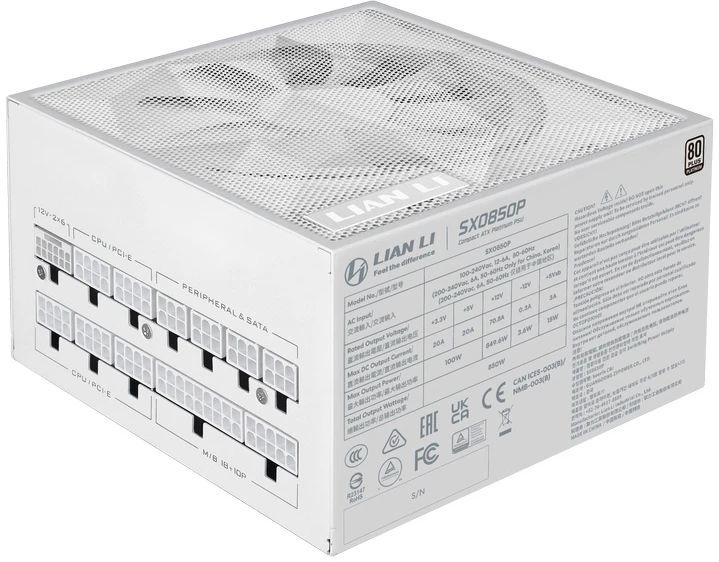Блок питания Lian-Li ATX 850W SX0850P 80+ platinum (20+4pin) APFC 120mm fan 8xSATA Cab Manag RTL