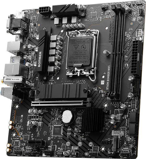 Материнская плата MSI B760M BOMBER WIFI Soc-1700 Intel B760 2xDDR5 mATX AC`97 8ch(7.1) 2.5Gg+VGA+HDMI+DP