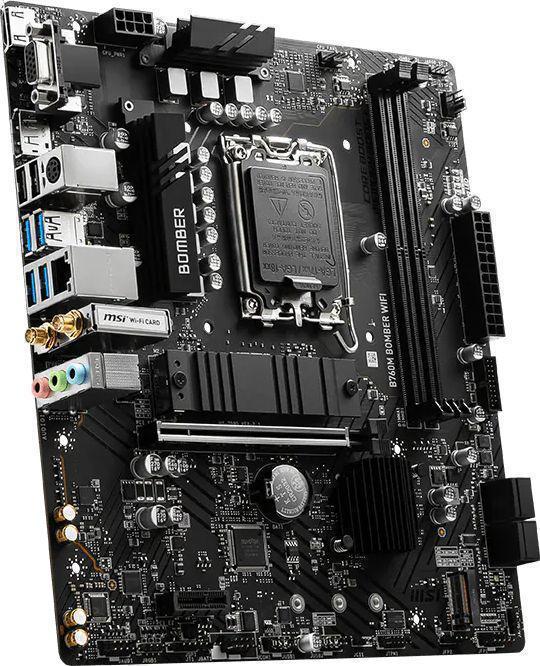 Материнская плата MSI B760M BOMBER WIFI Soc-1700 Intel B760 2xDDR5 mATX AC`97 8ch(7.1) 2.5Gg+VGA+HDMI+DP