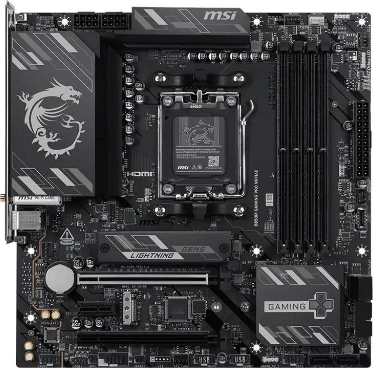 Материнская плата MSI B850M GAMING PRO WIFI6E Socket AM5 AMD B850 4xDDR5 mATX AC`97 8ch(7.1) 2.5Gg RAID+HDMI+DP