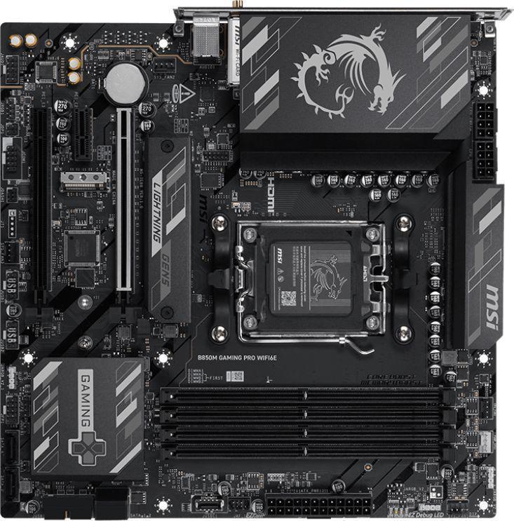 Материнская плата MSI B850M GAMING PRO WIFI6E Socket AM5 AMD B850 4xDDR5 mATX AC`97 8ch(7.1) 2.5Gg RAID+HDMI+DP