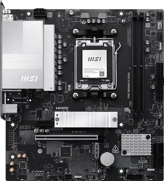 Материнская плата MSI PRO B850M-B GEN4 Socket AM5 AMD B850 2xDDR5 mATX AC`97 8ch(7.1) 2.5Gg RAID+HDMI+DP