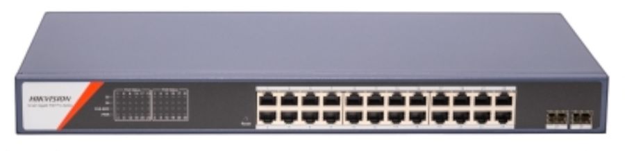 Коммутатор Hikvision DS-3E1526P-SI-24P2F (L2) 24x1Гбит/с 2xКомбо(1000BASE-T/SFP) 370W управляемый