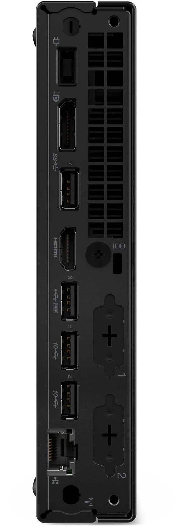 Неттоп Lenovo ThinkCentre Tiny M70q-5 slim i5 14400T (1.5) 16Gb SSD512Gb UHDG 730 без ОС GbitEth WiFi BT 90W kb мышь клавиатура черный (12TESKR400)