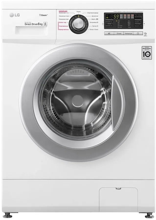 Стиральная машина LG F12M7NDS1 класс: A загр.фронтальная макс.:6кг белый инвертор