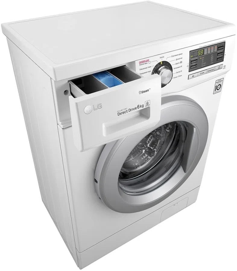 Стиральная машина LG F12M7NDS1 класс: A загр.фронтальная макс.:6кг белый инвертор