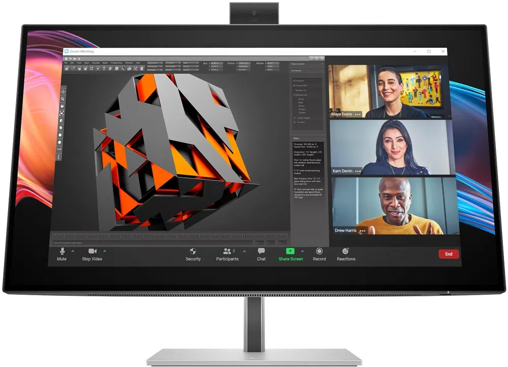Монитор HP 27" Series 7 Pro 727pm черный IPS LED 5ms 16:9 HDMI M/M Cam матовая HAS Piv 2000:1 400cd 178гр/178гр 3840x2160 60Hz FreeSync Premium DP 4K USB 7кг