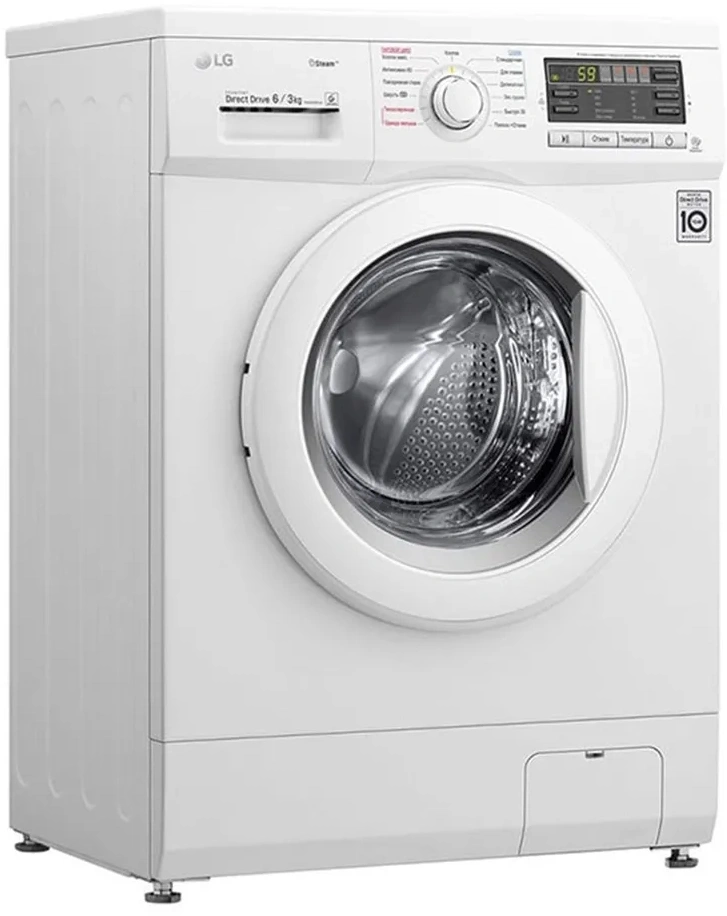 Стиральная машина LG F1296CDS0X класс: B загр.фронтальная макс.:6кг (с сушкой) белый инвертор