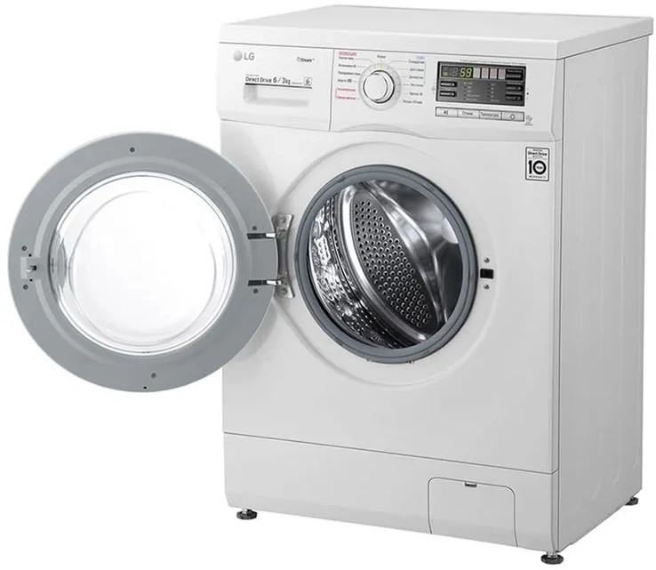 Стиральная машина LG F1296CDS0X класс: B загр.фронтальная макс.:6кг (с сушкой) белый инвертор