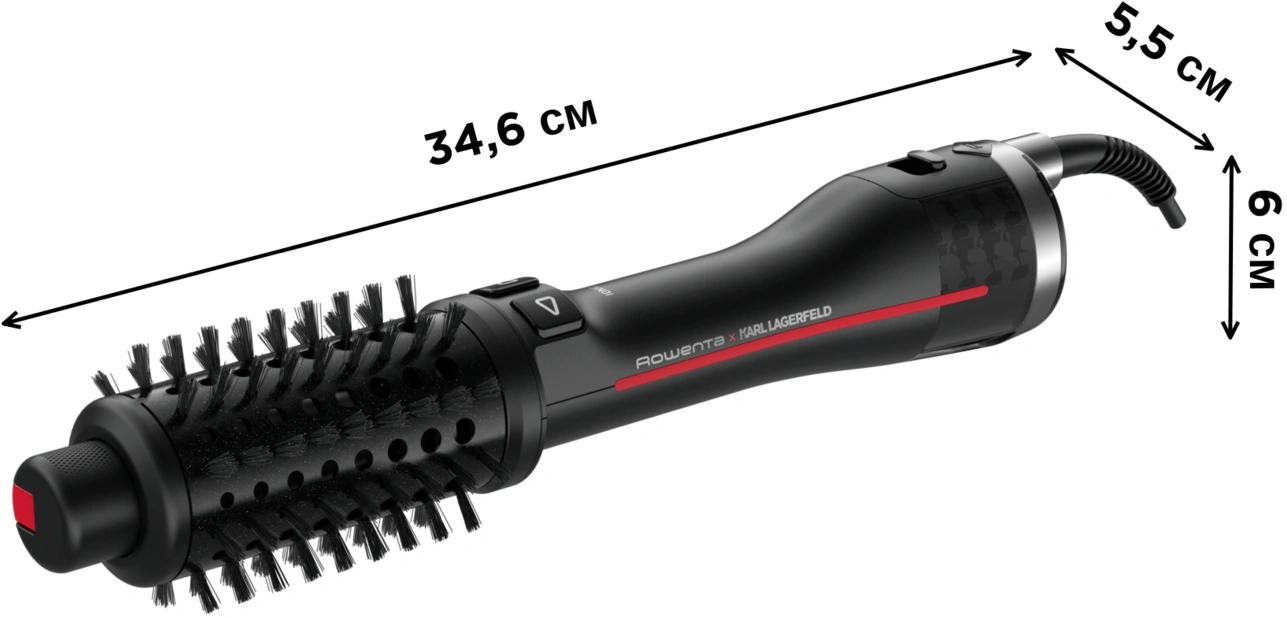 Фен-щетка Rowenta CF961LF0 750Вт черный/розовый (1830008526)