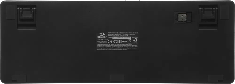 Клавиатура Redragon Star Blade Pro механическая черный/серый USB беспроводная BT/Radio for gamer LED (72653) кабель 1.5м