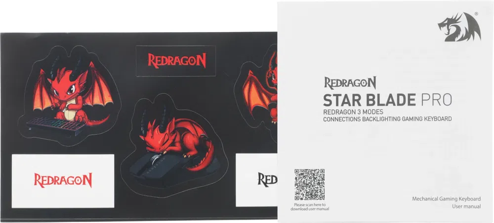 Клавиатура Redragon Star Blade Pro механическая черный/серый USB беспроводная BT/Radio for gamer LED (72653) кабель 1.5м