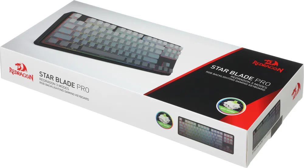Клавиатура Redragon Star Blade Pro механическая черный/серый USB беспроводная BT/Radio for gamer LED (72653) кабель 1.5м
