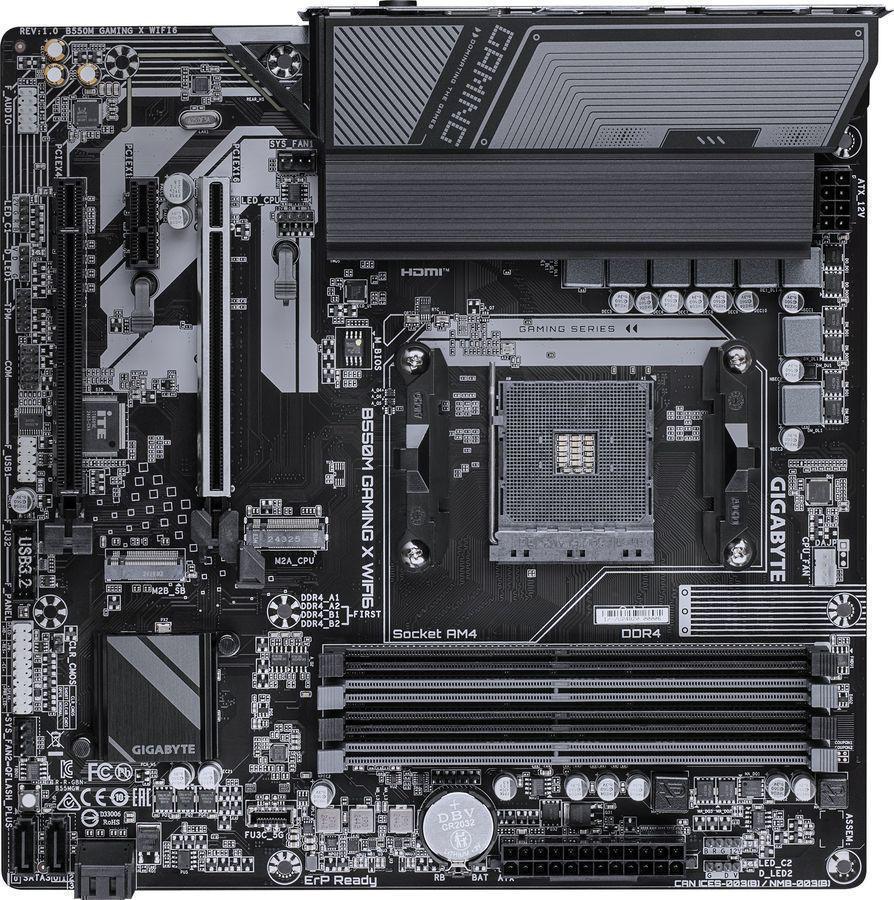 Материнская плата Gigabyte B550M GAMING X WIFI6 Soc-AM4 AMD B550 4xDDR4 mATX AC`97 8ch(7.1) GbLAN RAID+HDMI+DP