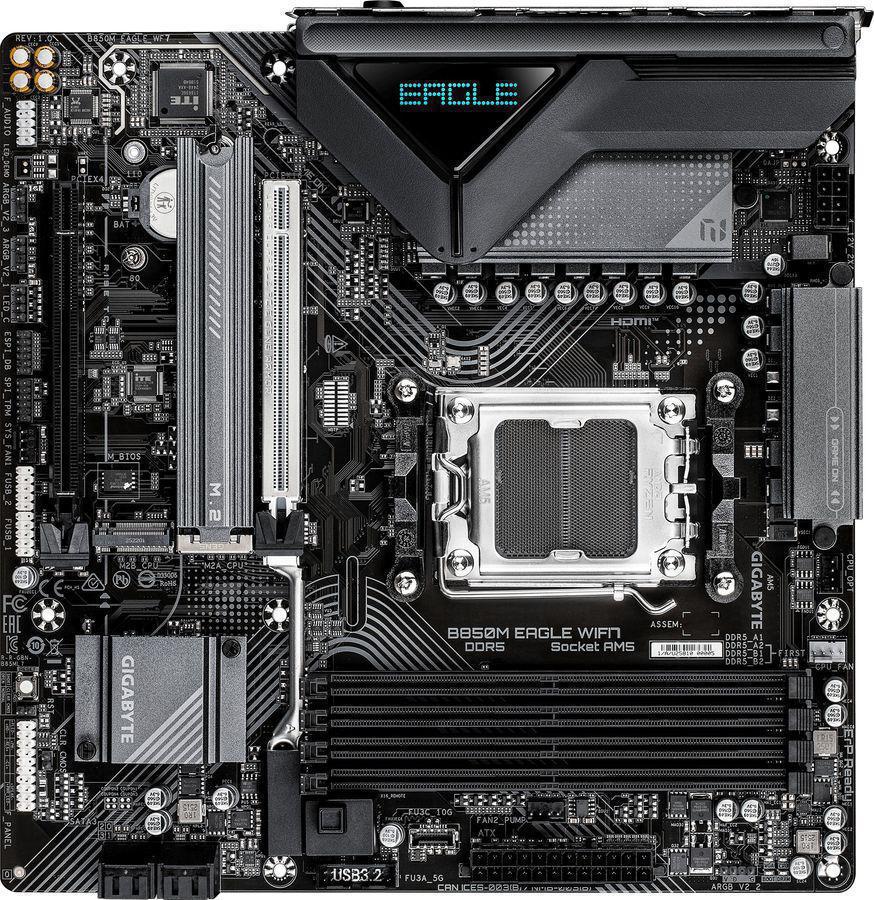 Материнская плата Gigabyte B850M EAGLE WF7 Socket AM5 AMD B850 4xDDR5 mATX AC`97 8ch(7.1) 2.5Gg RAID+HDMI+DP