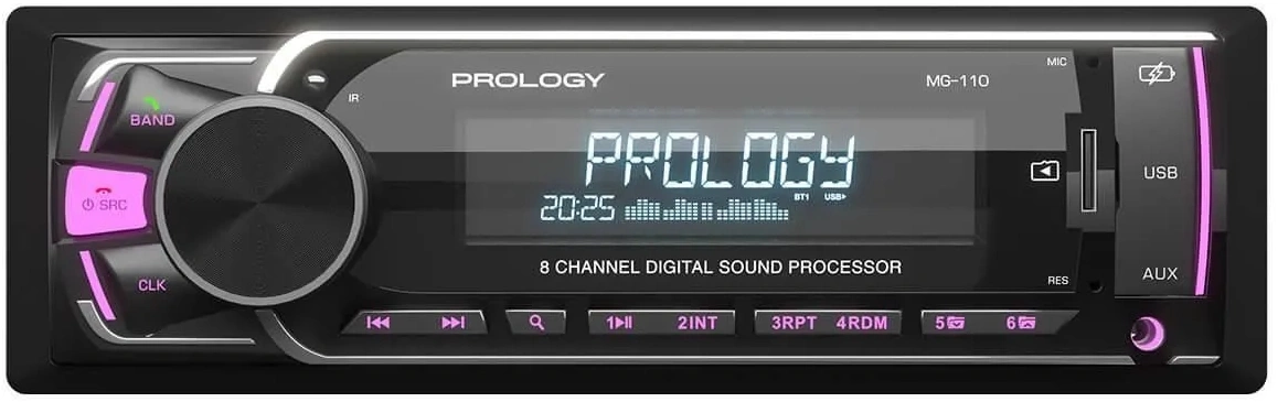 Автомагнитола Prology MG-110 1DIN 4x55Вт v5.1 USB 2.0 AUX DSP 4 (PRMG110)