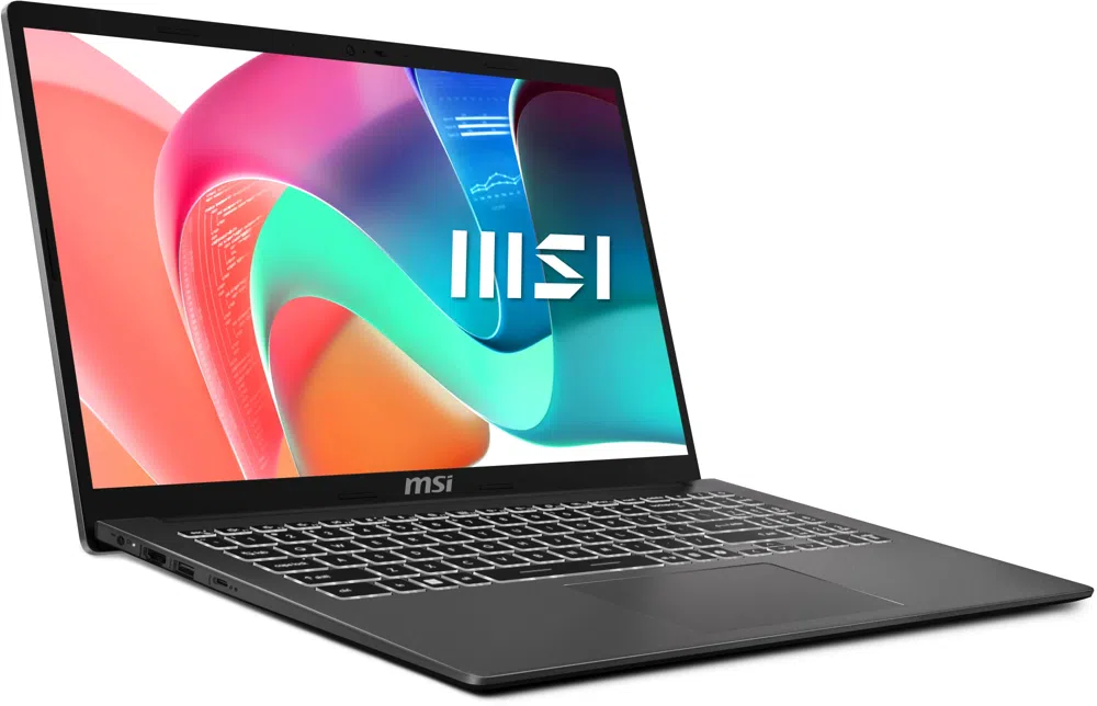 Ноутбук MSI Modern 15 F1MG-1071XRU Core 7 150U 16Gb SSD512Gb Intel Graphics 15.6" IPS FHD (1920x1080) FreeDOS grey WiFi BT Cam (9S7-15S111-1071)