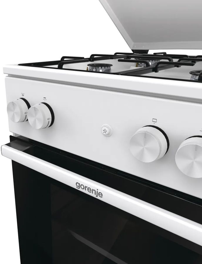 Плита Газовая Gorenje GG5A14WJ белый (металлическая крышка) реш.сталь