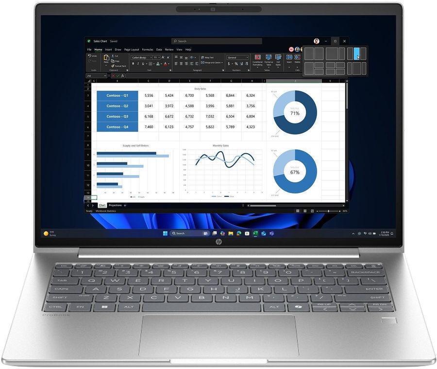 Ноутбук HP ProBook 4 G1i Core i5 1334U 16Gb SSD512Gb Intel Iris Xe graphics 14" IPS WUXGA (1920x1200) Windows 11 Pro silver WiFi BT Cam (BX7Y0AT)