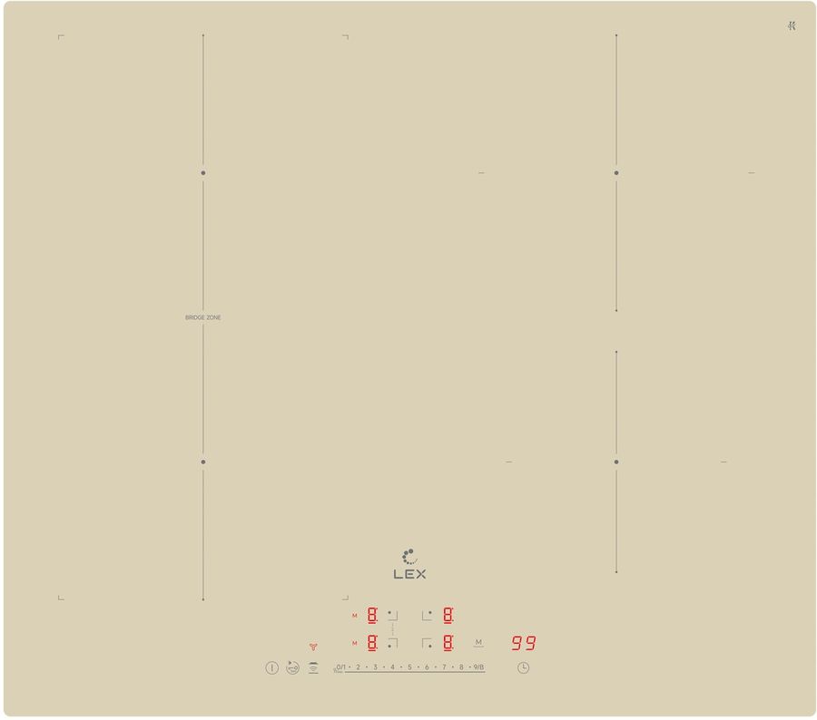 Индукционная варочная поверхность Lex EVI 641A I IV слоновая кость