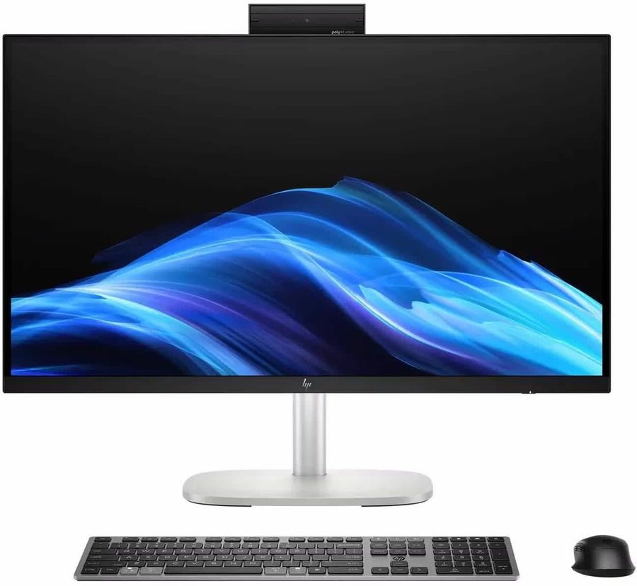 Моноблок HP EliteStudio 8 G1i 27" QHD Core Ultra 7 265 (2.4) 32Gb SSD1Tb RTX5060 8000Mb без ОС GbitEth WiFi BT клавиатура мышь Cam серебристый 2560x1440