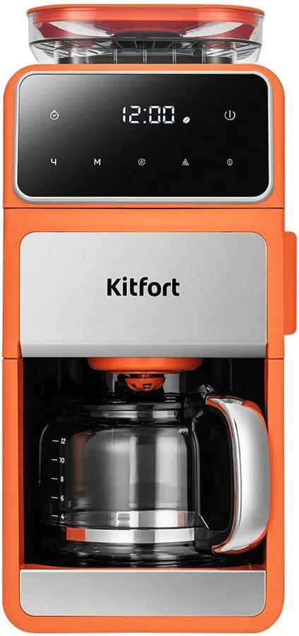 Кофеварка капельная Kitfort КТ-7622 1050Вт оранжевый/черный